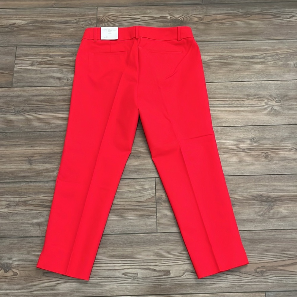 LOFT Bright Red Cropped Dress Pants - Picture 2 of 7